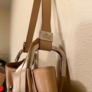 Beige Gucci Semi-Bucket Bag
